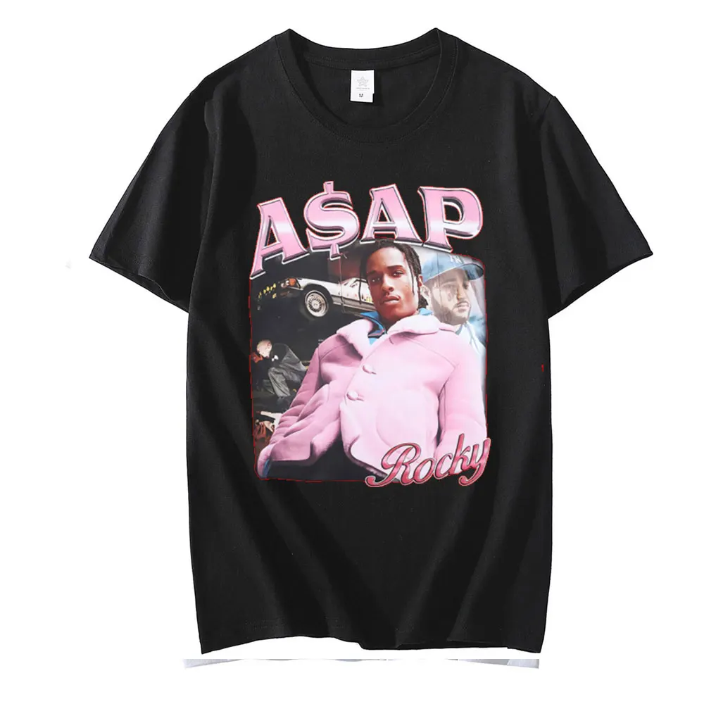 

Rapper Asap Rocky 90s Vintage Unisex Tshirt Men T Shirt Oversized Tee Short Sleeve Summer Men Women Skateboard Trendy Style T-sh