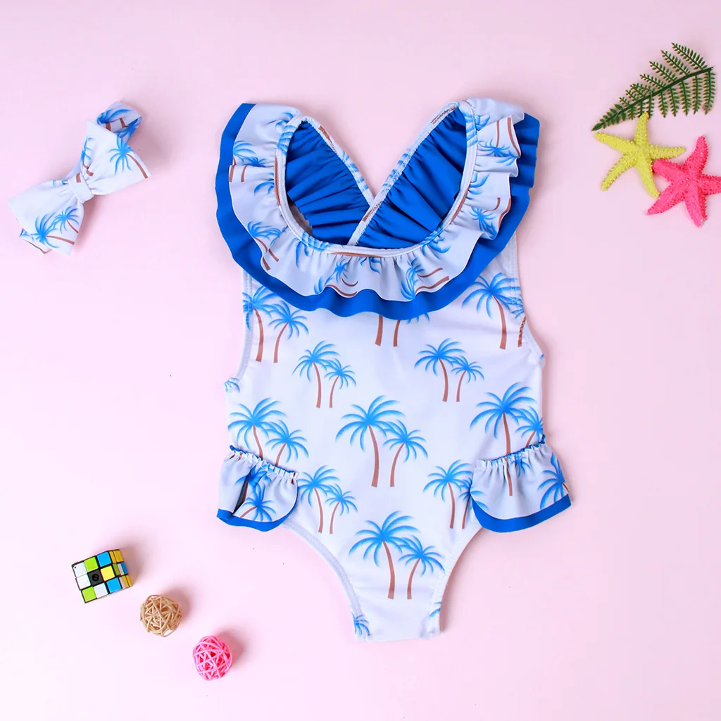 

One-piece Girls Swimsuit Girls Cover Up Bikinis for Kids 2022 Children Backless Solid Bathing Suit Beachwear Summer