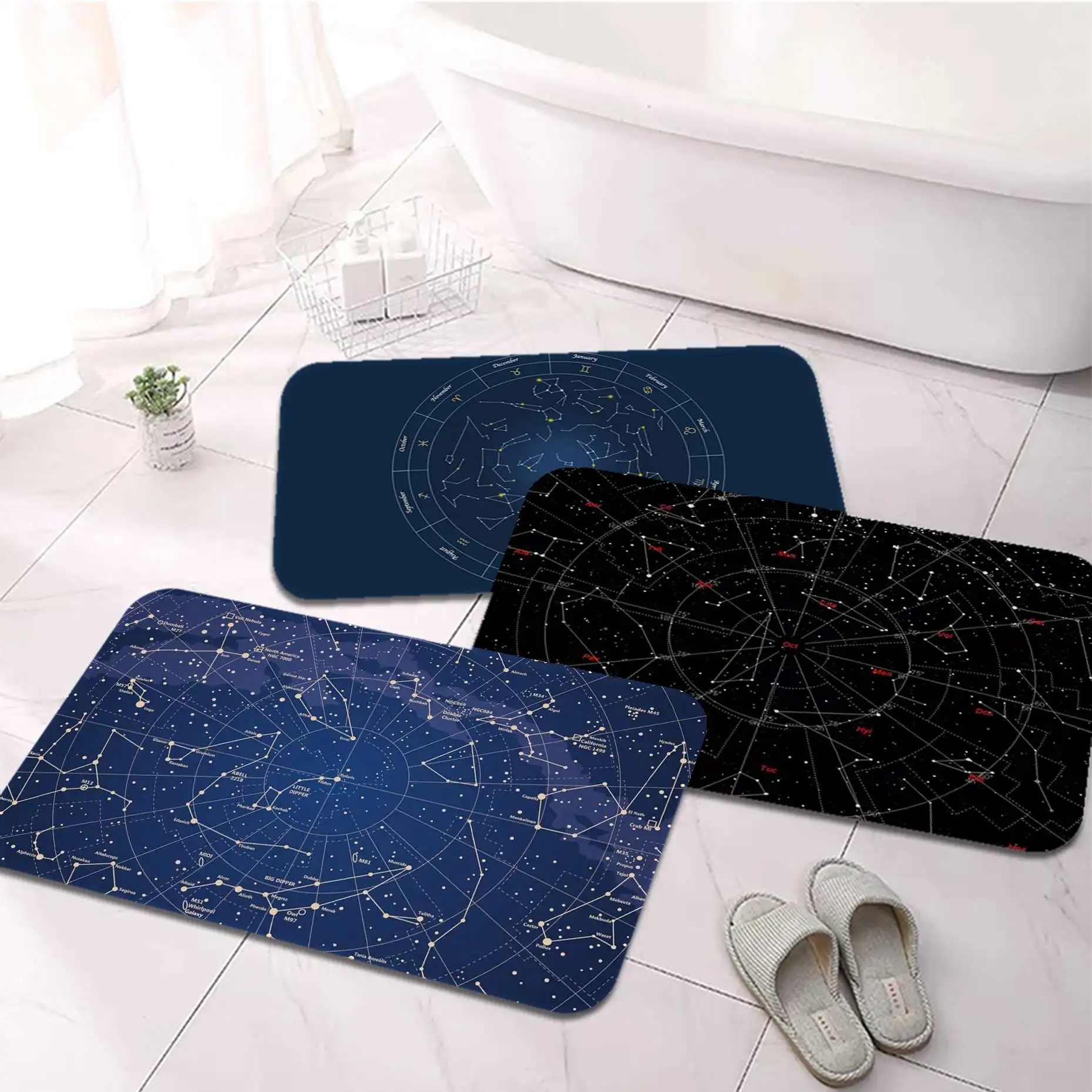 

Anti-Slip 12 Zodiac Zodiac Print Floor Mats Bathroom Decorative Carpet Living Room Kitchen Welcome Door Mat