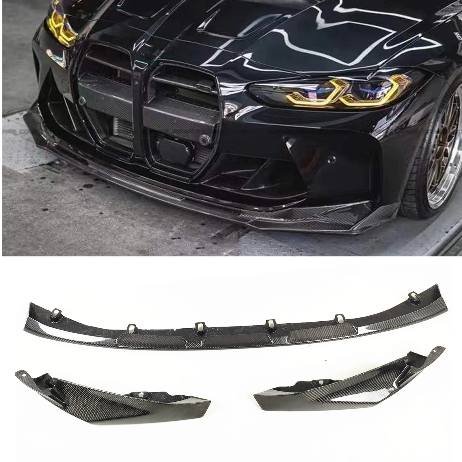 

Передний бампер для BMW G80 M3 G82 M4 2021-2022, спойлер, губа, углеродное волокно, автомобильный нижний сплиттер, защитная пластина, протектор лезвия, к...