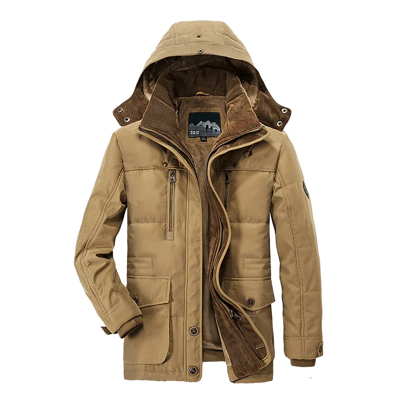 

New 2021 Men's Casual Jacket Fashion Winter Parkas Male Fur Trench Thick Overcoat Heated Jackets Cotton Warm Coats Long-sleeved