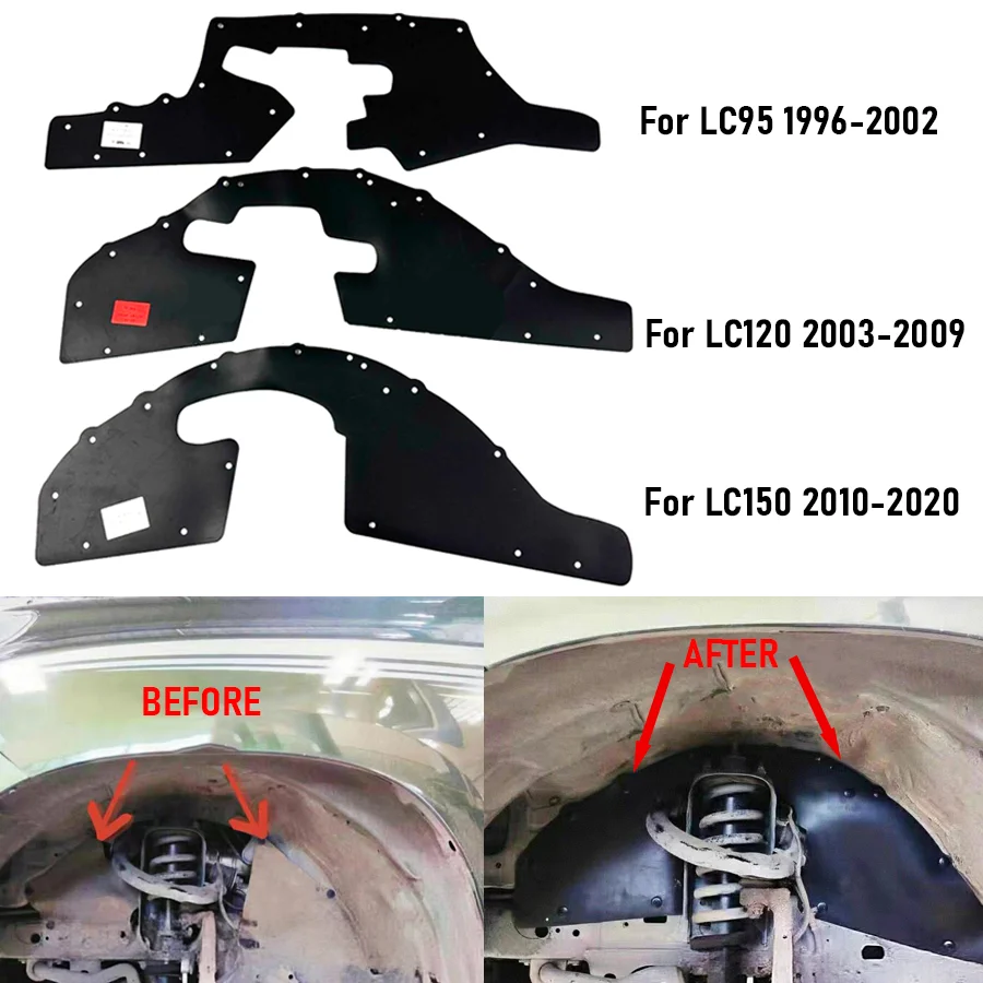 Фото Wooeight 2x брызговики для Toyota Land Cruiser Prado LC95 1996-2002 LC150 LC120 брызговики брызговики вкладыши на крыло щиток уплотнение №1