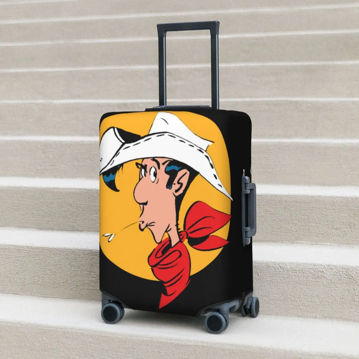 

Lucky Luke Suitcase Cover Cartoon Holiday Cruise Trip Practical Luggage Case Protector