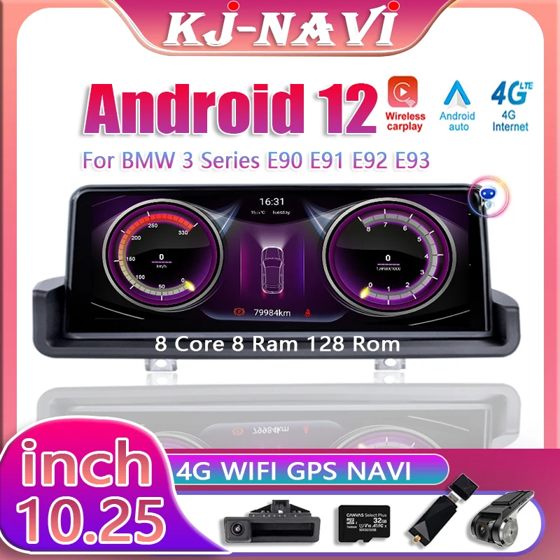 10.25 Inch For BMW E90 E91 E92 E93 2006-2011 Android 12 Carplay Car Radio Multimedia Player Auto GPS Navigation RHD ORI 10.25 Inch For BMW E90 E91 E92 E93 2006-2011 Android 12 Carplay Car Radio Multimedia Player Auto GPS Navigation RHD ORI