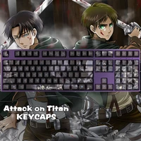 anime attack on titan cosplay accessories for diy mechanical keyboard 108keys keycaps shingeki no kyojin keyboard decoration