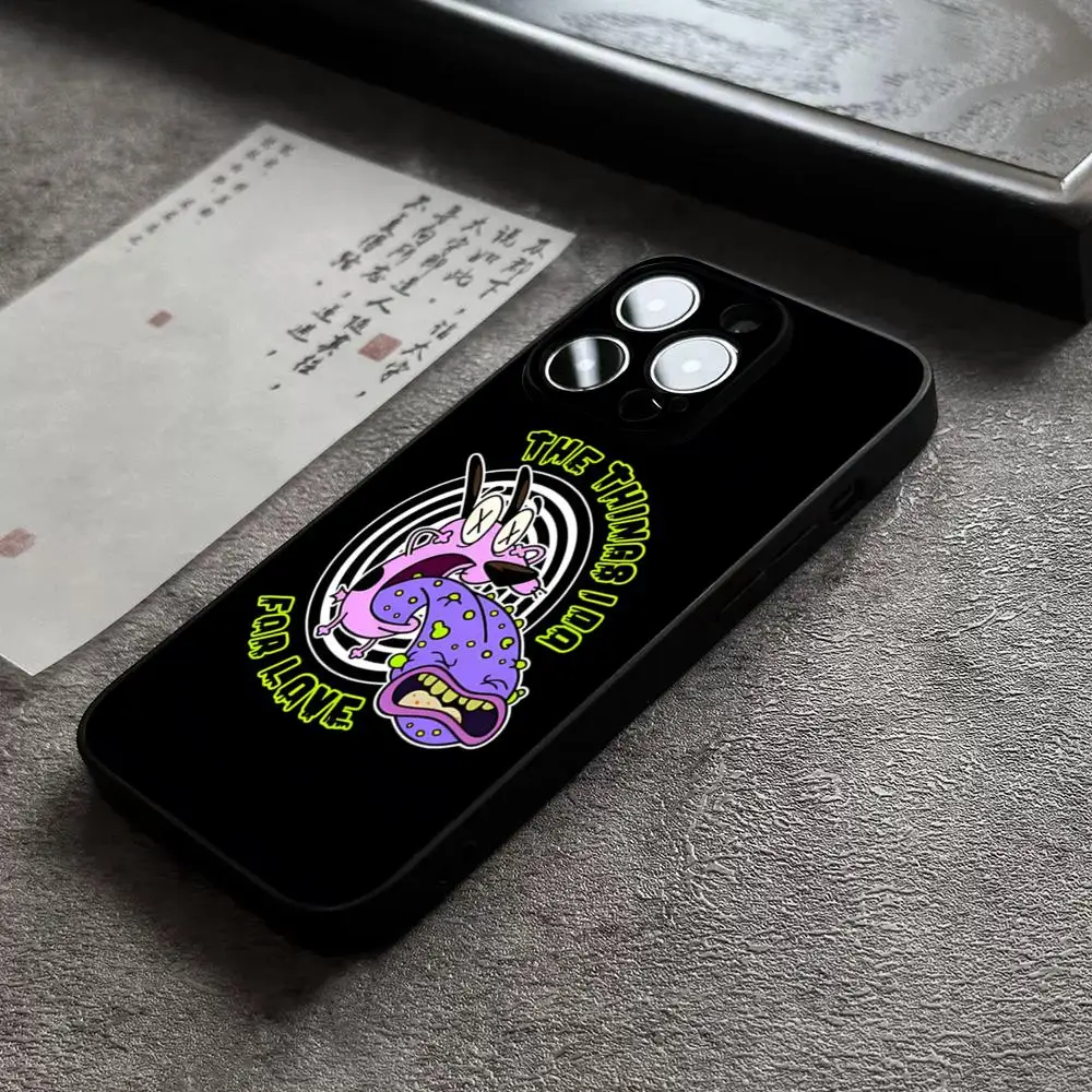 Dog-Courage-The-Cowardly Phone Case For 15 Pro Max Iphone 16 14 12 Plus 13 11 Xr X Xs 8 7 Silicone Cover