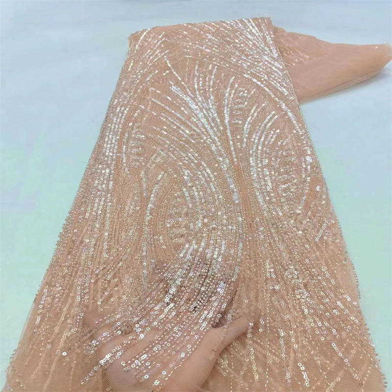 

Кружевные блестки SJ, модель 2022, французское Тюлевое кружево, вышивка бисером, нигерийский материал для свадебной вечеринки