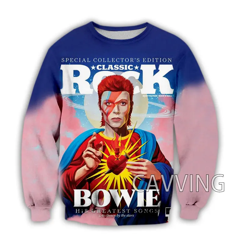 

New Fashion Women/Men's 3D Print David Legend Bowie Crewneck Sweatshirts Harajuku Styles Tops Long Sleeve Sweatshirts C03