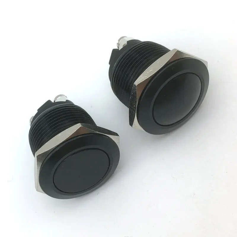 

19mm black shell waterproof computer power start reset inching car refitting horn metal switch button
