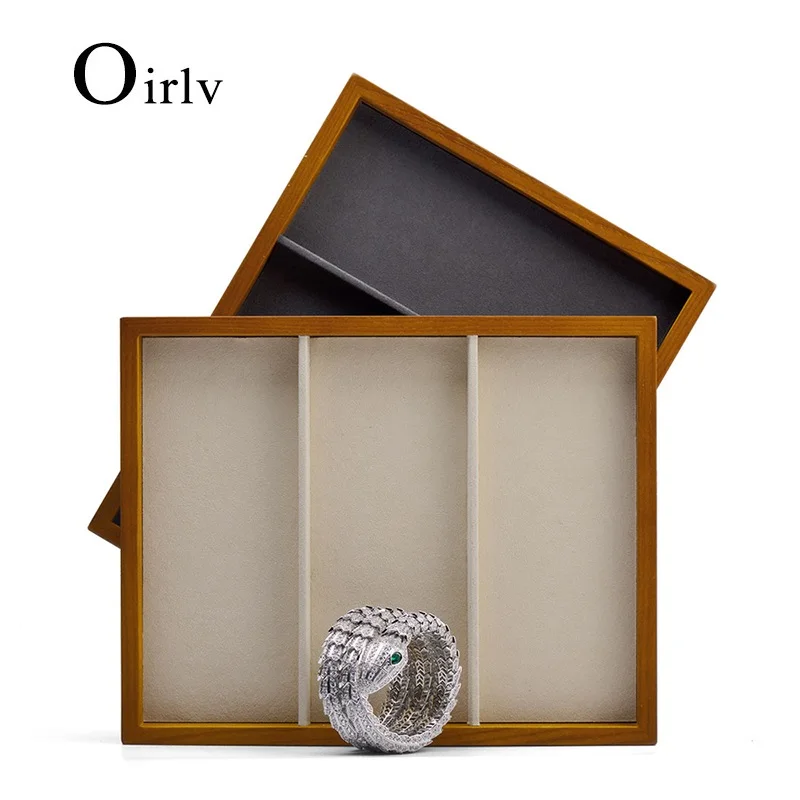 The New Jewelry Tray Solid Wood Three Grid Plate Ring Necklace Bracelet Storage Tray Shop To See The Pallet