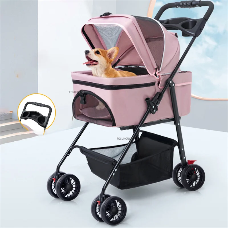 

Nordic Lightweight Portable Detachable Pet Stroller For Cats Dogs Cart Foldable Trolley Outdoor Travel Outing Cat Carrier