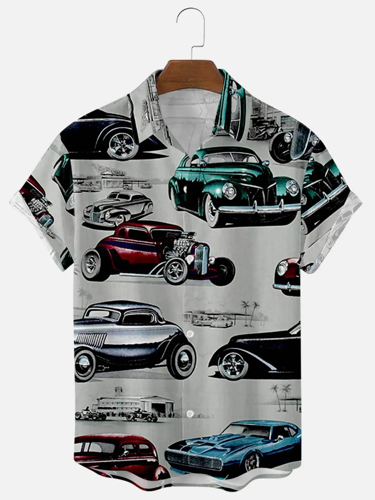 

2022 New Summer 6 Aircraft Elements 3D Digital Printing Trend Loose Short-sleeved Shirt Men's Top11