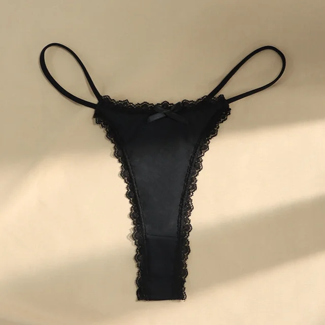 Sexy Lace Women's Underwear Panties Thongs Low Waist Cotton Crotch Bow Seamless 6