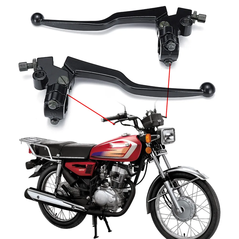 Palancas de embrague de freno de motocicleta, accesorio negro para Honda CG 125, aleación de aluminio, palanca de freno y embrague, Cable de freno delantero