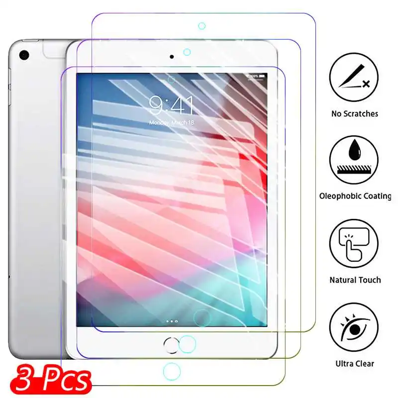 

3Pcs High Definition Tempered Film Glass For iPad Mini 5 2019 4 3 2 Screen Protector