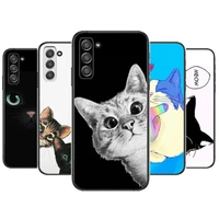 cat cartoon female phone cover hull for samsung galaxy s6 s7 s8 s9 s10e s20 s21 s5 s30 plus s20 fe 5g lite ultra edge