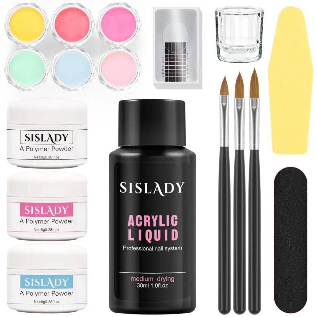 

Manicure Acrylic Nail Kit Candy Color Acrylic Glitter Powder Nail Art Tools Set For Nails Extension Building False Set