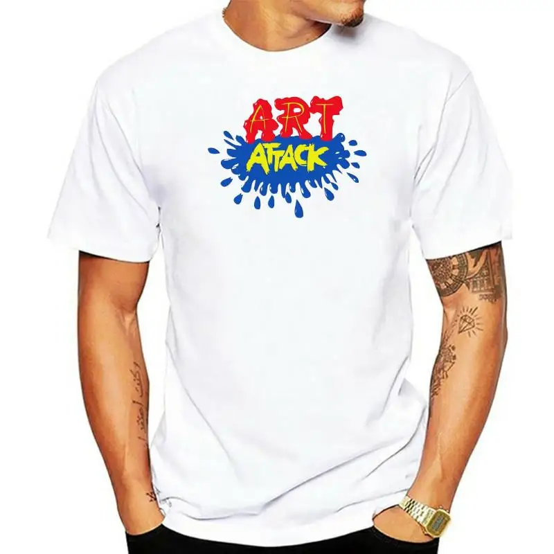 

Title: Retro British TV Series Art Attack T-Shirt men t shirt