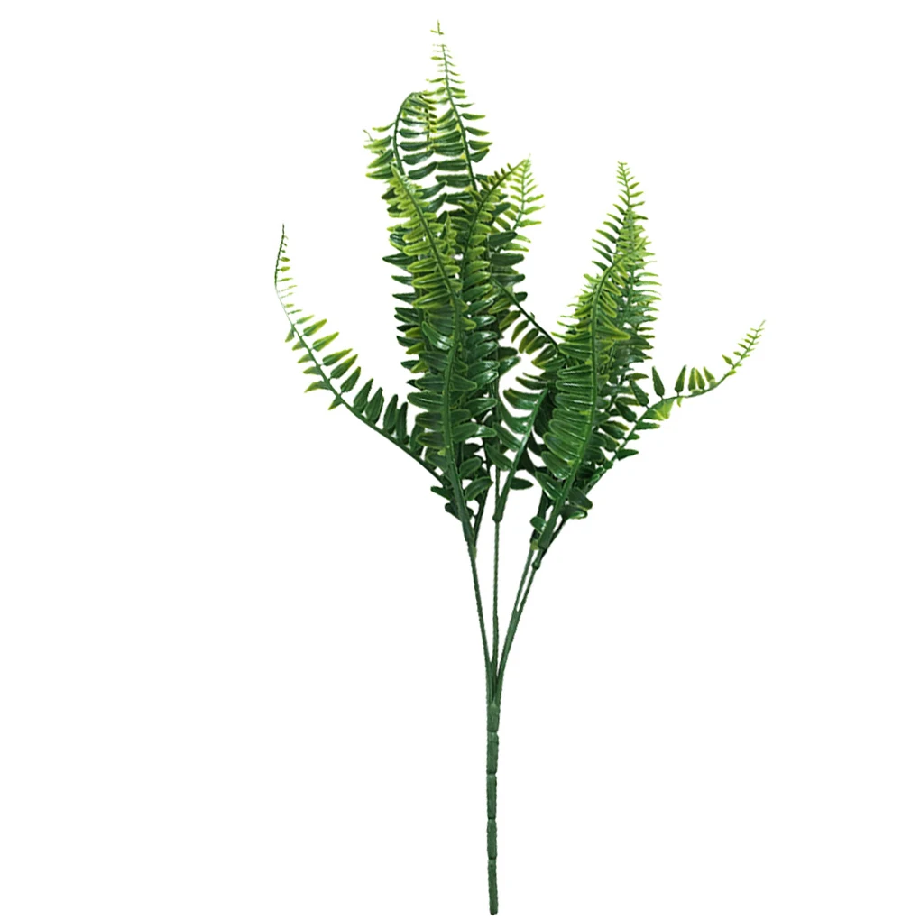 

Artificial Green Fern Wedding Party Decorative PVC Fake Plant Grass Home Office Hotel Plant Decor, 5 Branches