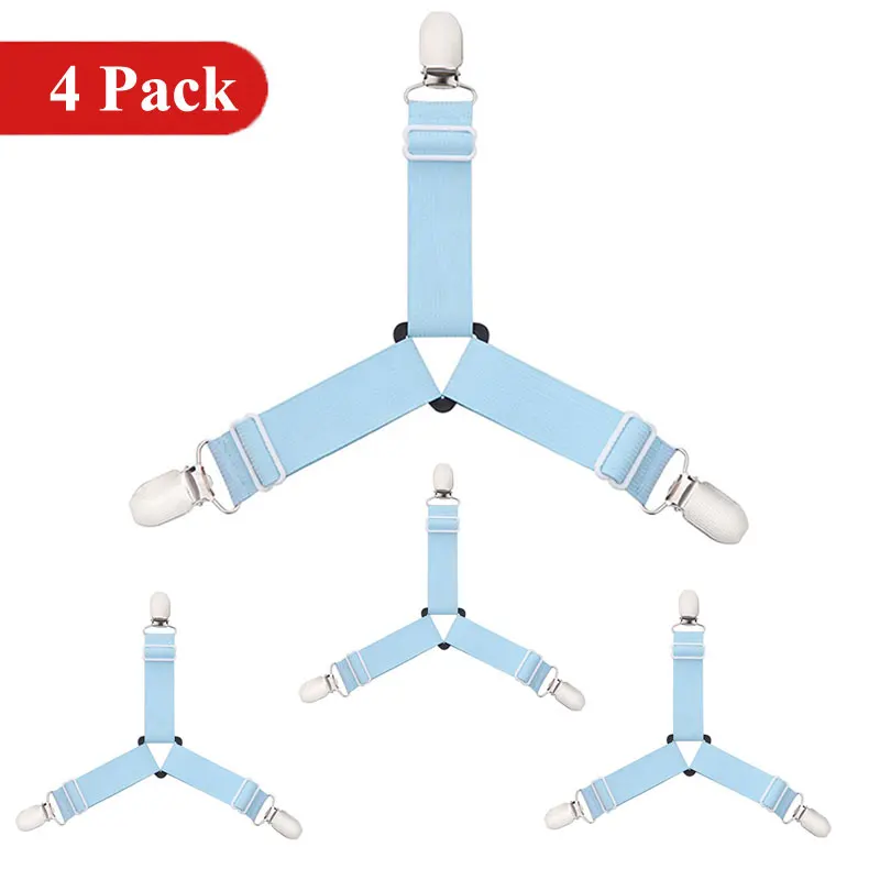 

4Pcs/set Elastic Bed Sheet Holder Belt Fastener Bed Sheet Clips Home Textiles Bed Clip Mattress Blankets Bed Holder Gadgets 2022