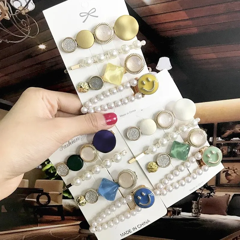 

Заколки для волос с жемчужинами и кристаллами, 4 шт./компл.