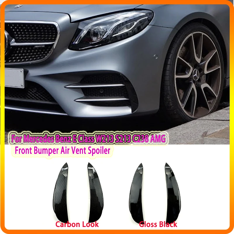 

For Mercedes Benz E Class W213 C238 S213 Pre-Facelift AMG 2016-2020 Exterior Body Side Front Bumper Lip Trim Cover Stickers