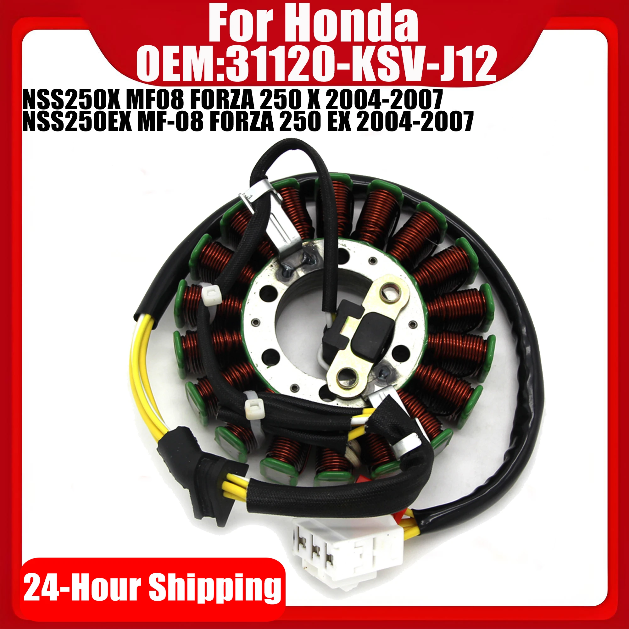 Фото Статор генератора NSS 250X 250EX для Honda NSS250X NSS250EX MF-08 MF08 FORZA 250 X EX 2004-2007 31120-KSV-J12 №1