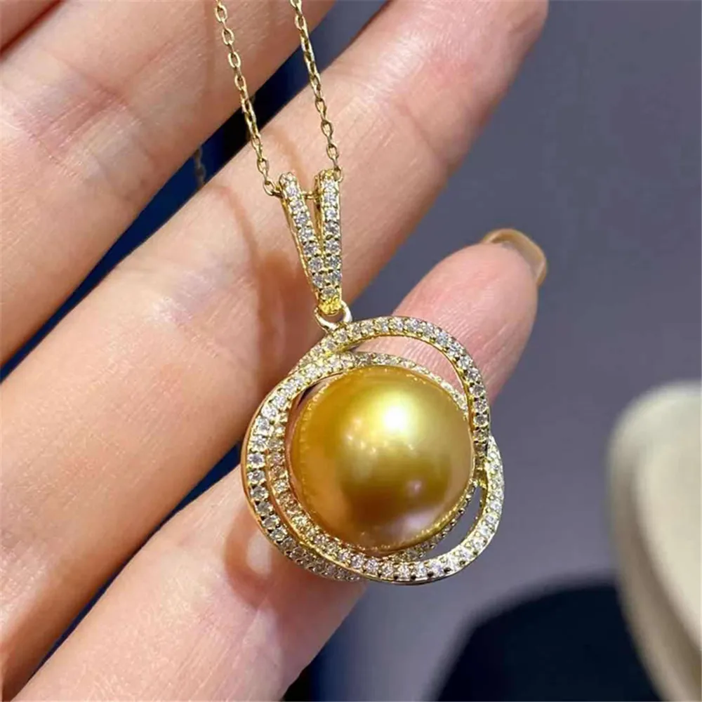 S925 Sterling Silver Pearl Pendant Settings Blank/Base For DIY Pendant Jewelry Making Accessories Suitable for 11-13mm Bead
