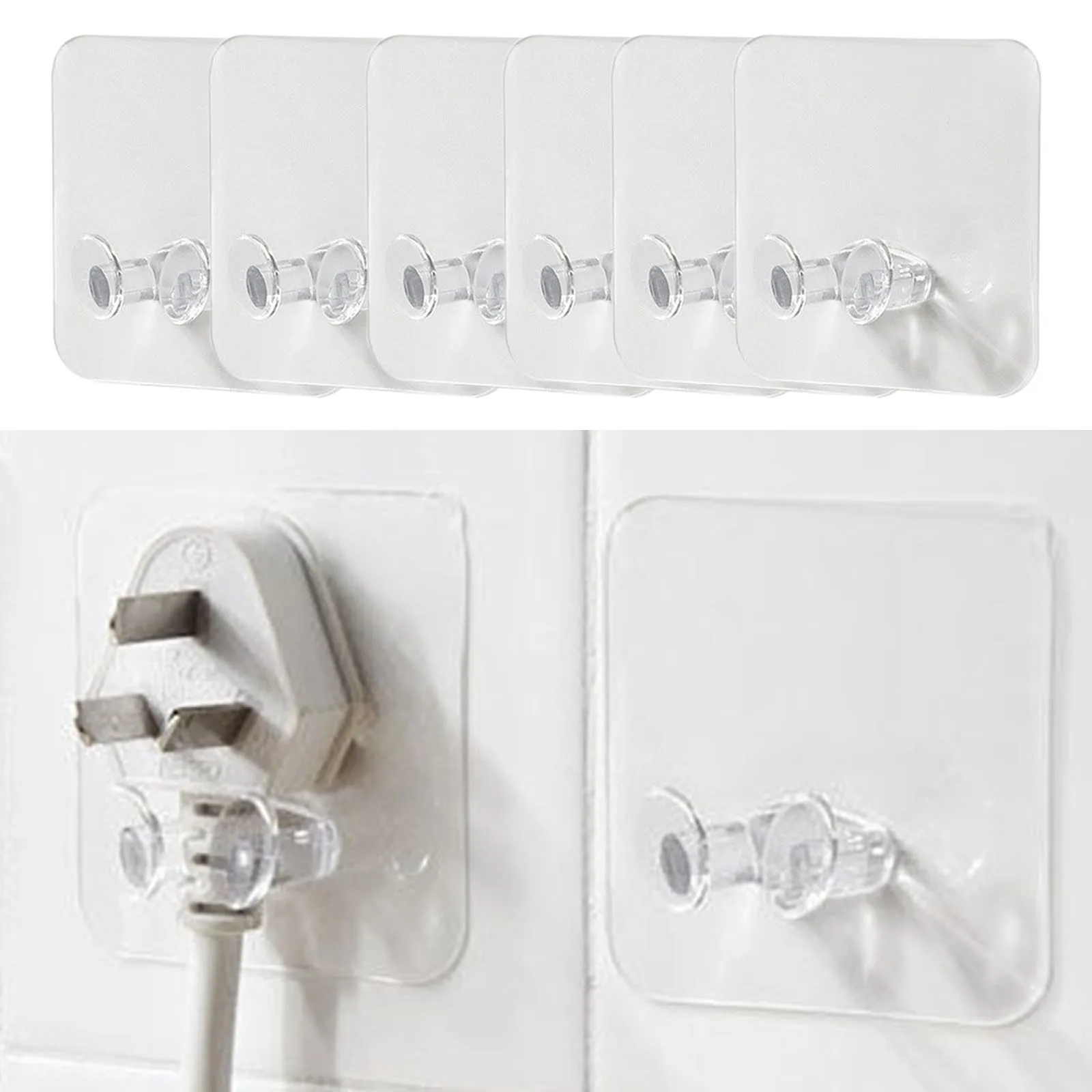 

10Pcs Invisible PVC Strong Adhesive Nails Wall Poster Seamless Wall Hook Waterproof Durable Transparent Kitchen Screw HookHanger