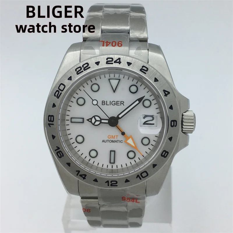 

BLIGER 40mm43mm White dial NH34A (GMT)DG3804(GMT) Automatic Men's Watch Jubilee/ Oyster Bracelet Sapphire Glass