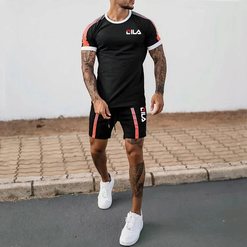 Summer Beach Clothes For Men 2 Piece Set Quick Dry Tshirt And Shorts Set Men Fashion Clothing Printing Casual Outfits