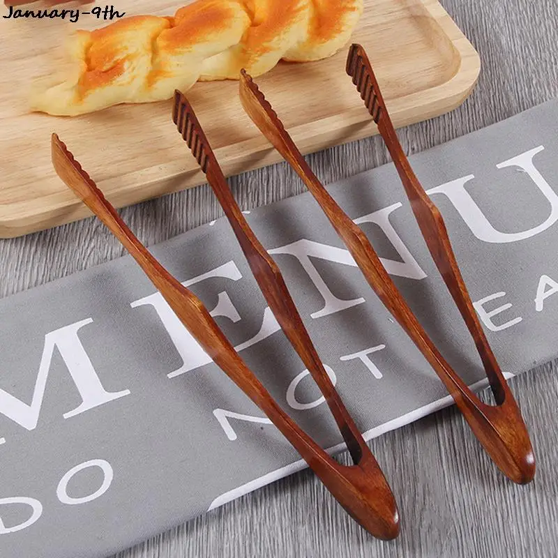 

1Pc Bamboo Cooking Kitchen Tongs Food BBQ Tool Salad Bacon Steak Bread Cake Wooden Clip Home Kitchen Utensil