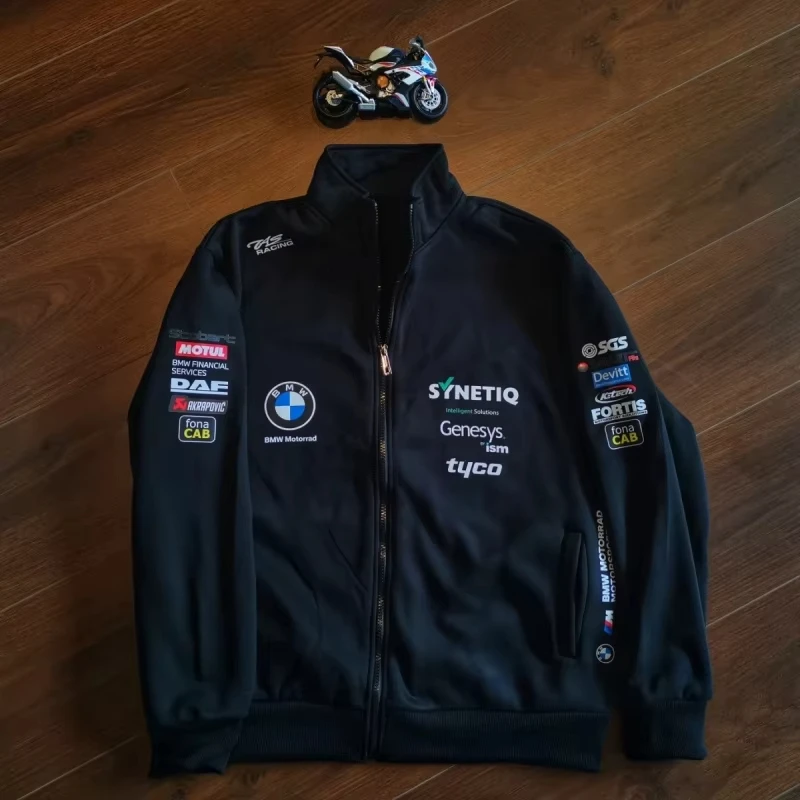 2024 Новый гоночный костюм BMW 3D мотоциклетная куртка с капюшоном воротник-стойка