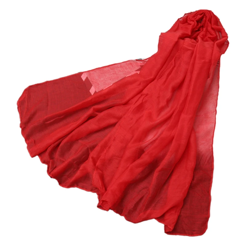 Новый стиль 180x80 см однотонная хлопковая льняная шаль Стандартный шарф