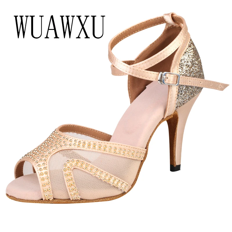 Танцевальные туфли NATASHA для латиноамериканских танцев цвет кожи 8 5 см женские