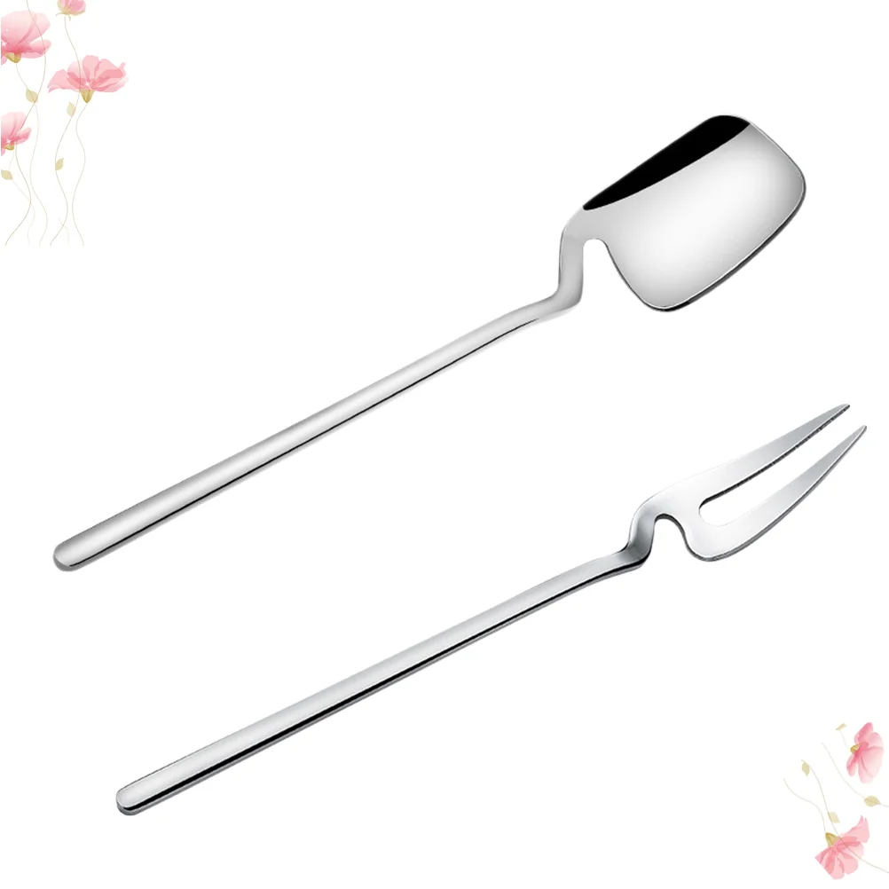 

Forks Set Spoons Flatware Tableware Appetizer Fruit Cocktail Coffee Stainless Steel Cutlery Portable Dessert Dinner Service Fork