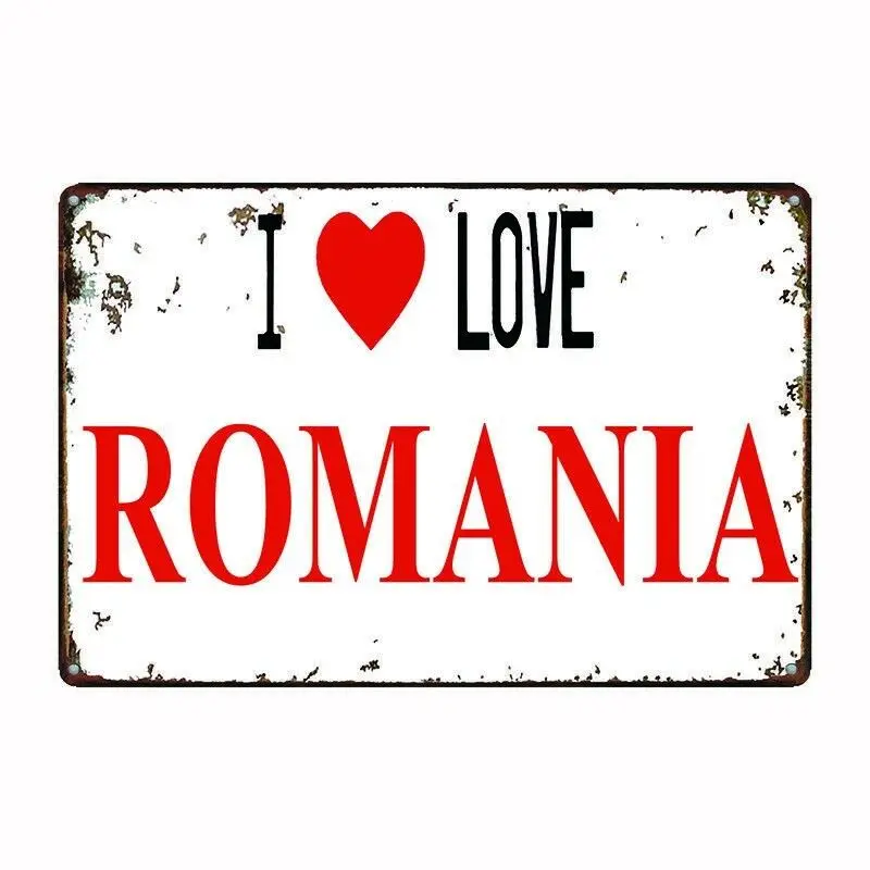 

Metal Tin Sign i Love Romania Decor Bar Pub Home Vintage Retro Poster Cafe Art Metal Painting Metal Poster 20x30cm Poster 2021