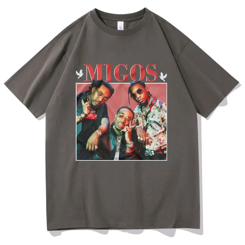 Футболка Migos Rapper Мужская/женская с коротким рукавом модная тенниска оверсайз