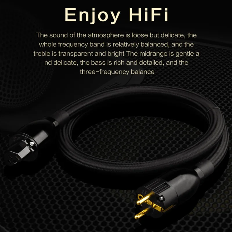

Eu Schuko Ac Power Quality Pure Copper Power Plug HIFI Audio Video Cables CD Amplifier Amp DVD High-end Audio Power Cord Black