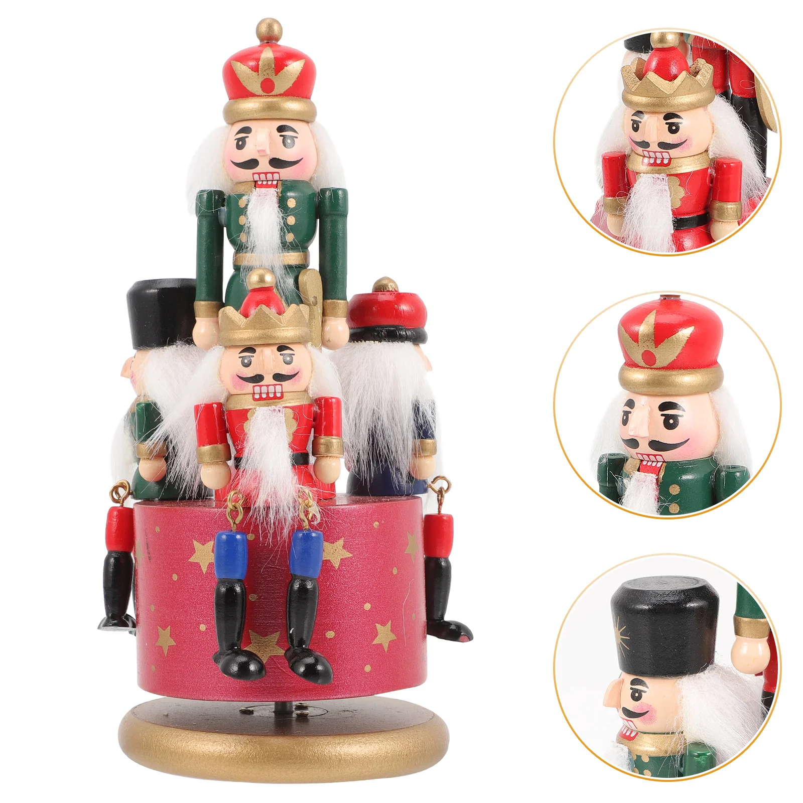 

Nutcracker Box Musicchristmas Wooden Decor Gift Decorations Gifts Musical Ornamentsfigures Soldier Wood Yard Table White Pajamas