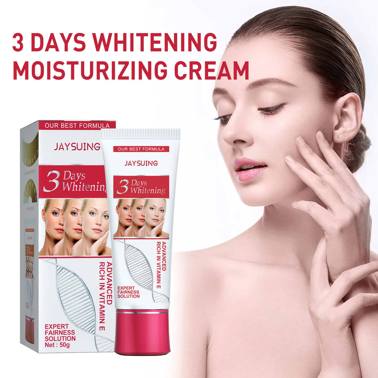 

Отбеливающий крем для лица на 3 дня, увлажняющий, Осветляющий, улучшающий эффект, против морщин, темных точек, быстрое уход за кожей, 50 г