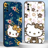 japan anime hello kitty phone case for xiaomi poco x3 pro m3 pro nfc f3 gt 11 lite unisex black funda soft protective carcasa