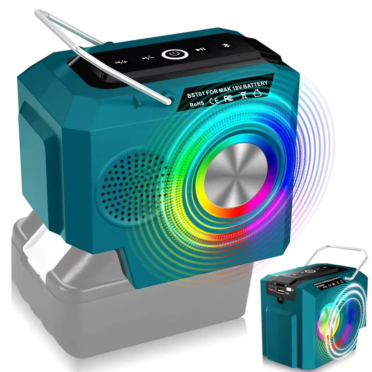 Аккумуляторный Bluetooth-динамик Dawupine для Makita/Milwaukee/DeWalt 18В