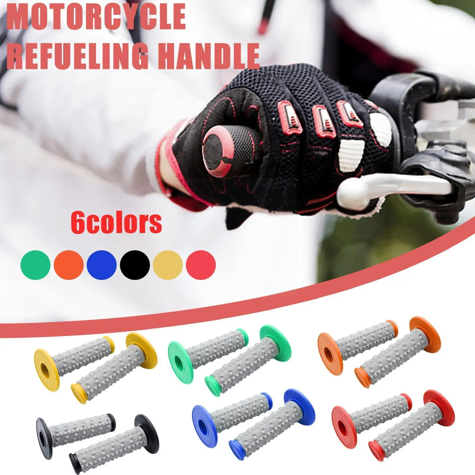 

1 Pair Motorcycle Grips Rubber Handlebar 7/8" 22mm Fit For Pit Dirt Bik EXC SX CRF YZF WRF KX KXF KLX RMZ DRZ X3Q8