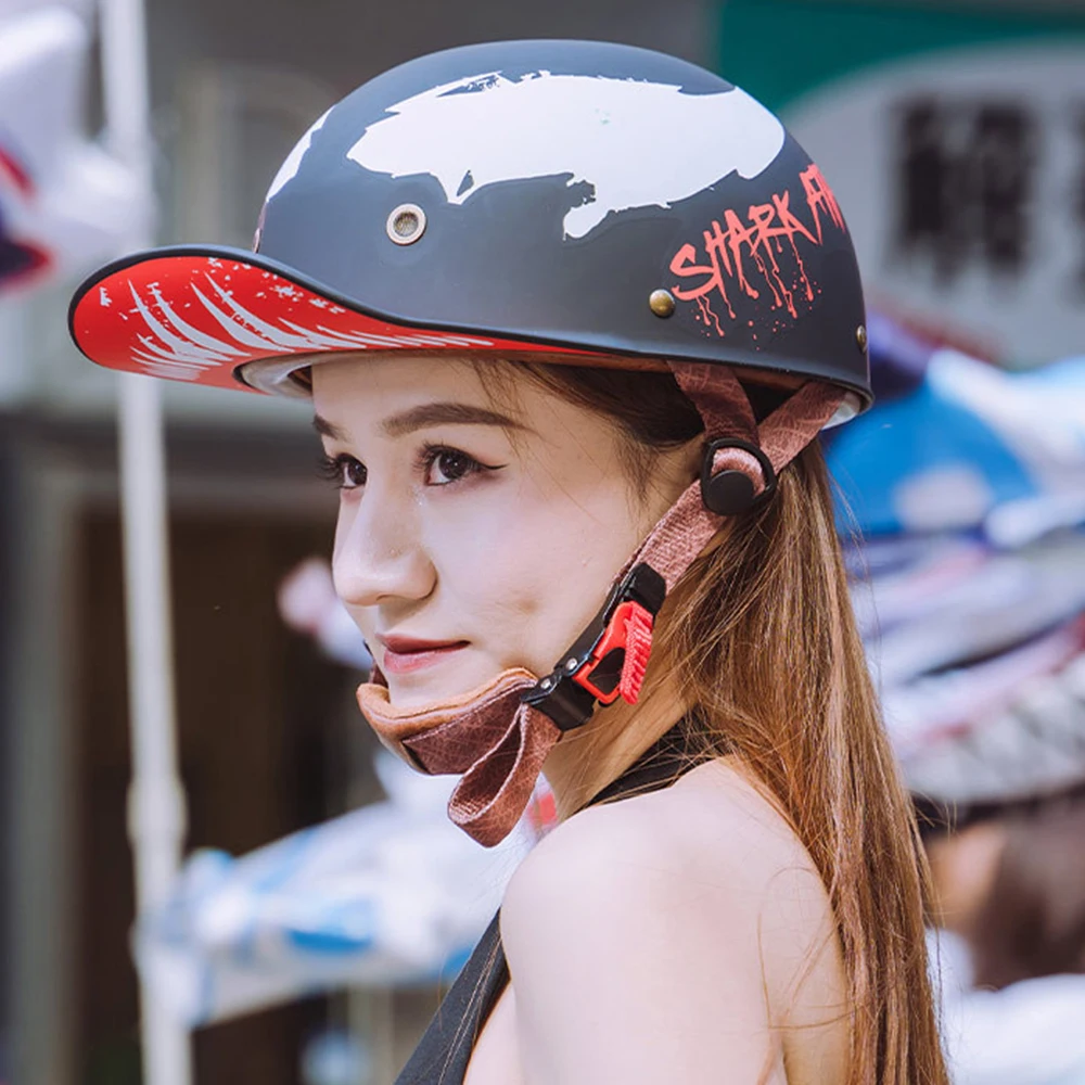 

Мотоциклетный шлем, винтажный открытый шлем для мотокросса, для мужчин и женщин