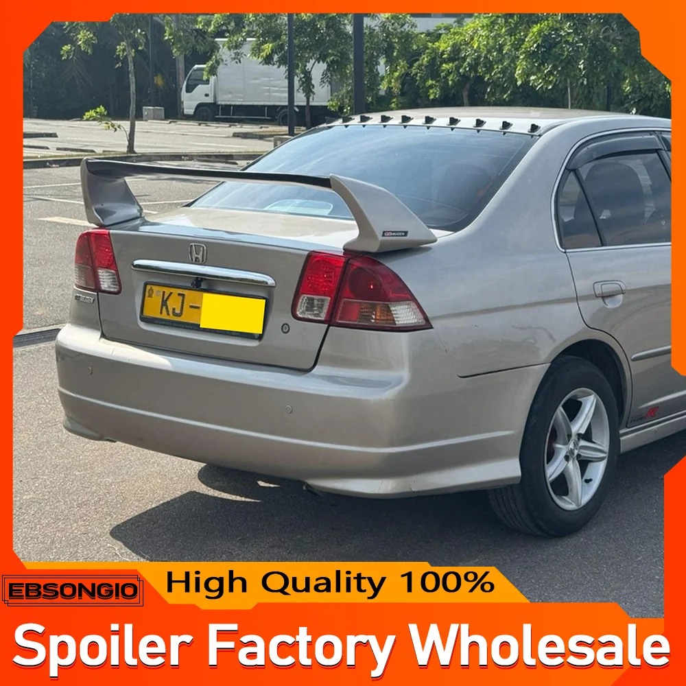 

Для Honda Civic 2001-2005 годов 7-го поколения, спойлер из АБС-пластика, украшение на хвостовое крыло автомобиля, спойлеры заднего багажника, крылья для Civic FD2, спойлер