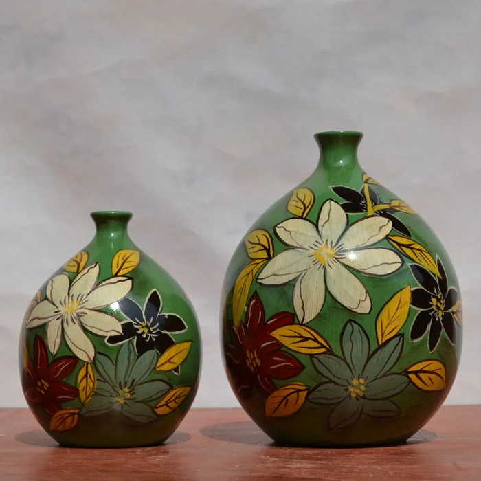 

Caicai, Tao American country hand-painted ceramic vase retro decor decoration green Home Furnishing Hostel Trim
