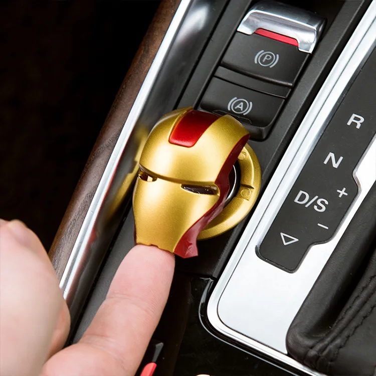 

Iron Man Car Interior Engine Ignition Start Stop Button Protective Cover Decoration Sticker Car Interior Accessories