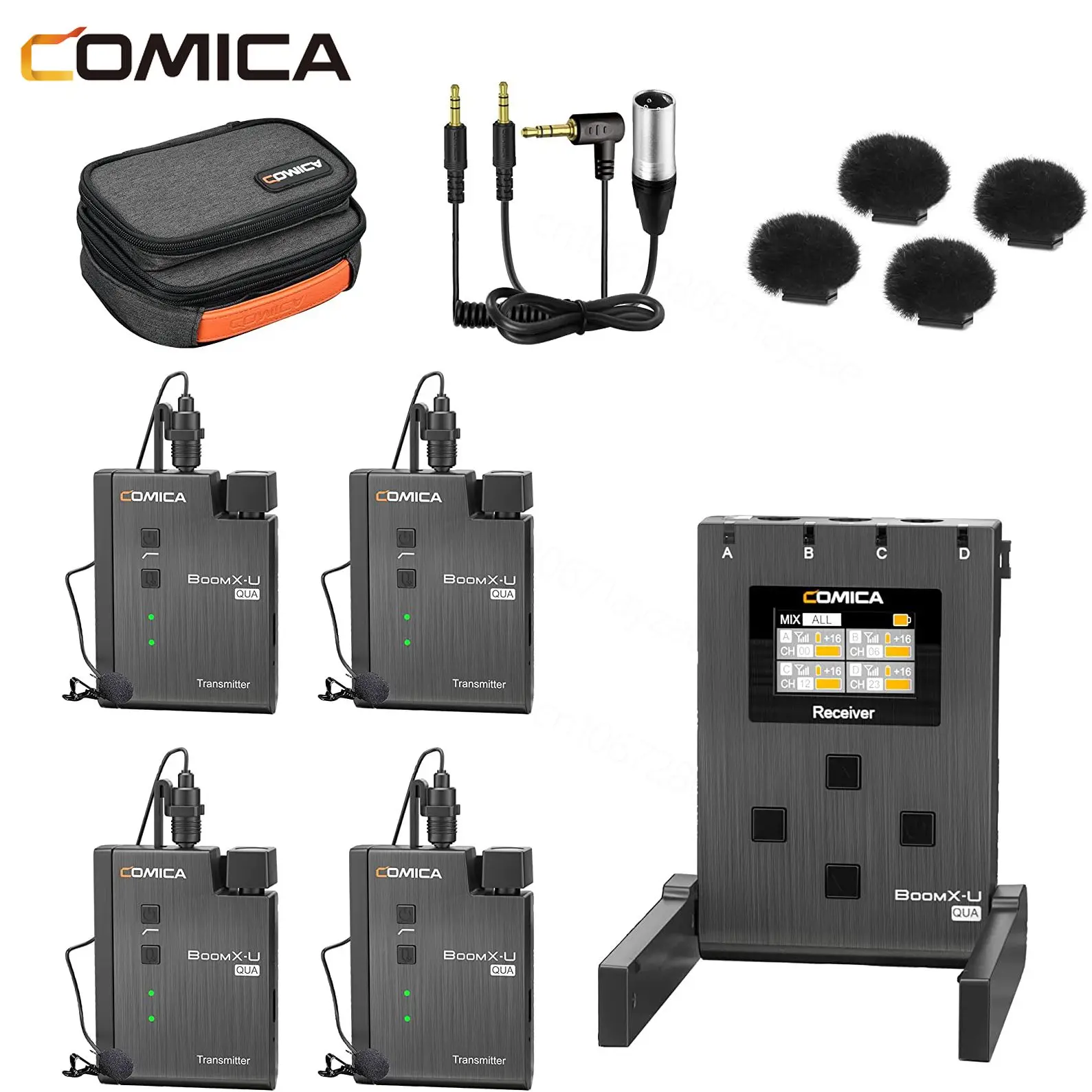 

Comica BoomX-U QUA UHF Wireless Microphone for Smartphone Iphone TypeC Wireless Stage Monitor Studio Equipment Computer MIC Kit