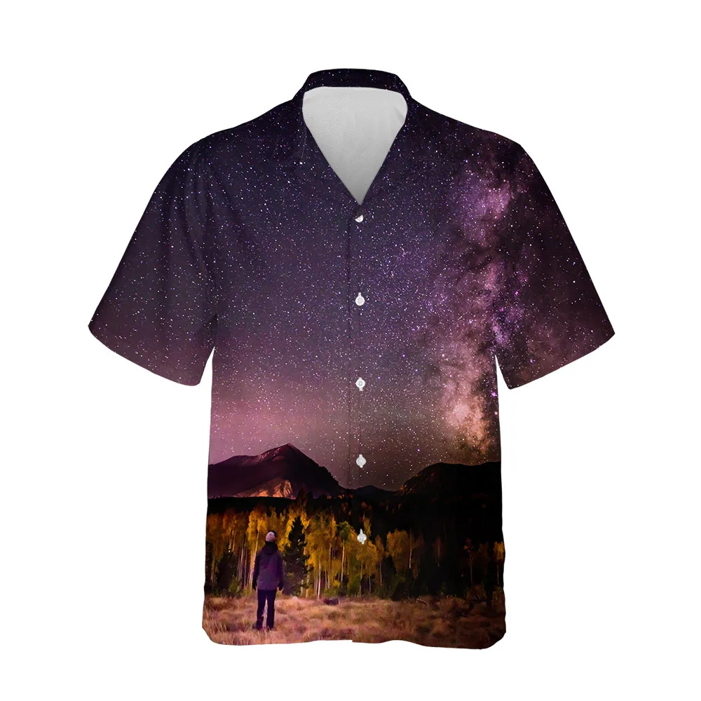 Jumeast 2022 Summer 3D Color Printing Men Women Short Sleeve Shirts Casual Cosmic Decorative Shirty Streetwear Clothing Tops